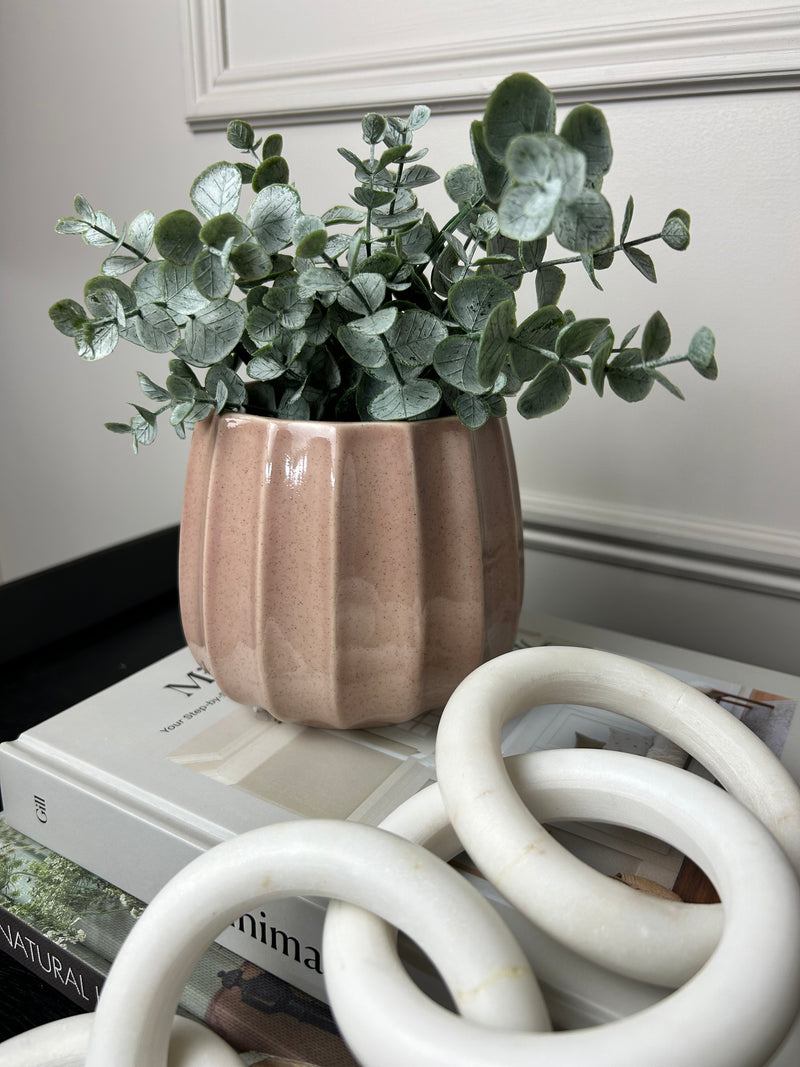 Ribbed Natural Tone Ceramic Plant Pots 4 colours