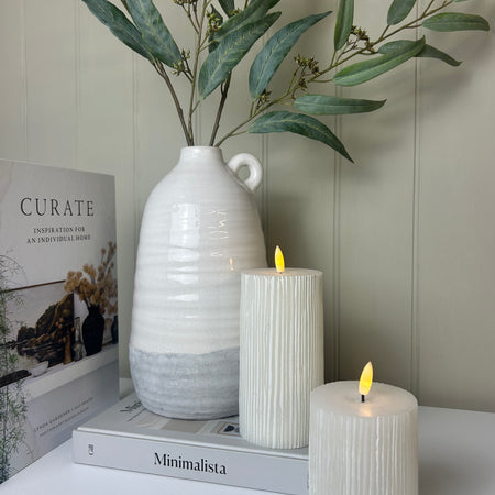 Grey and White Crackle Effect bottle jug vase