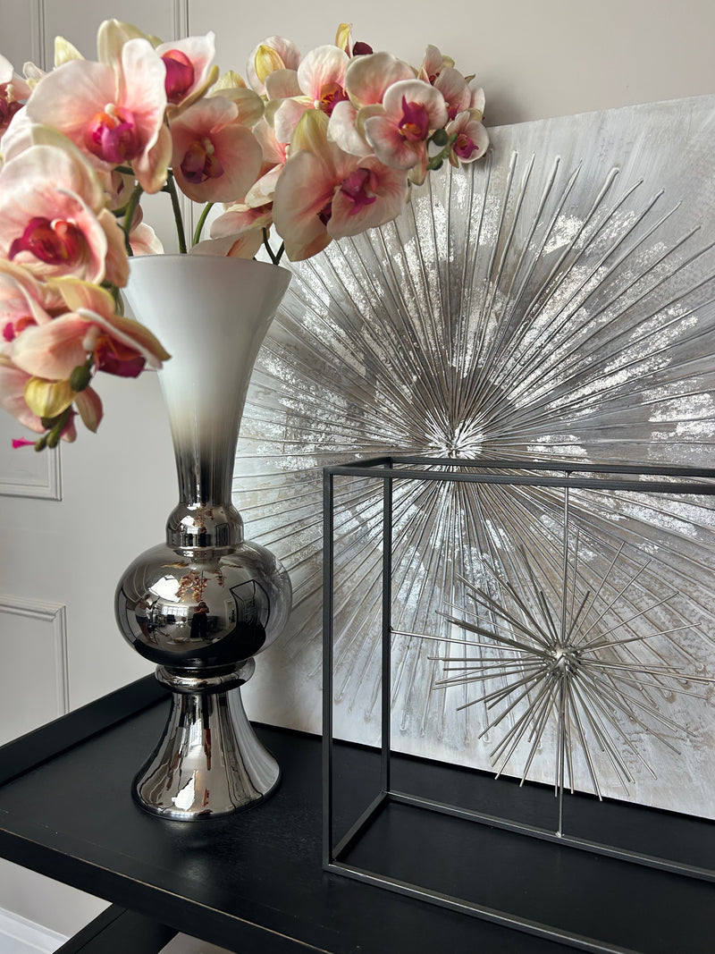 Large Starburst square metal standing decoration 40cm