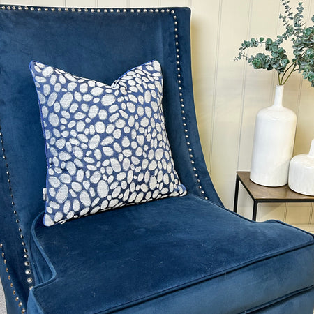 Navy Grey Pebble Texture Cushion 43cm