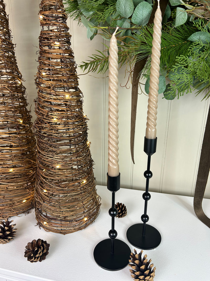 Bobble Black Metal Candlesticks, 3 Sizes