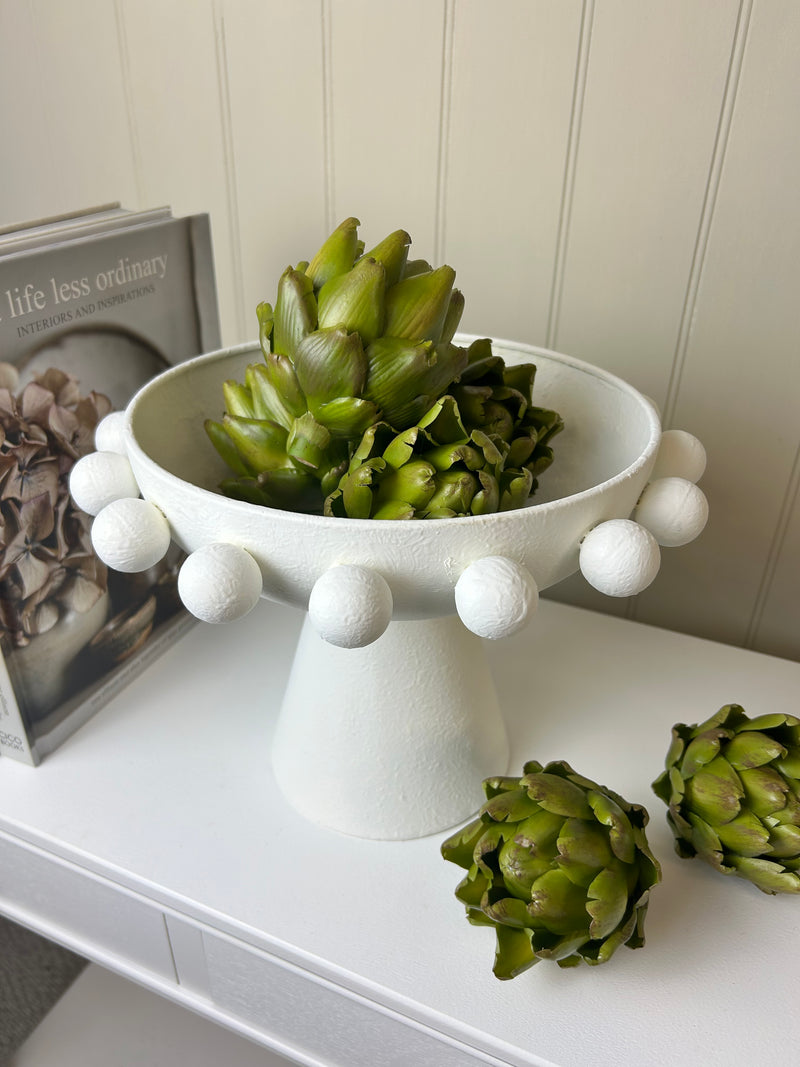 White round Bobble bowl on stand