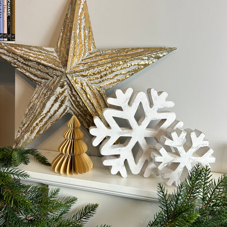 White chunky snowflakes 3 sizes