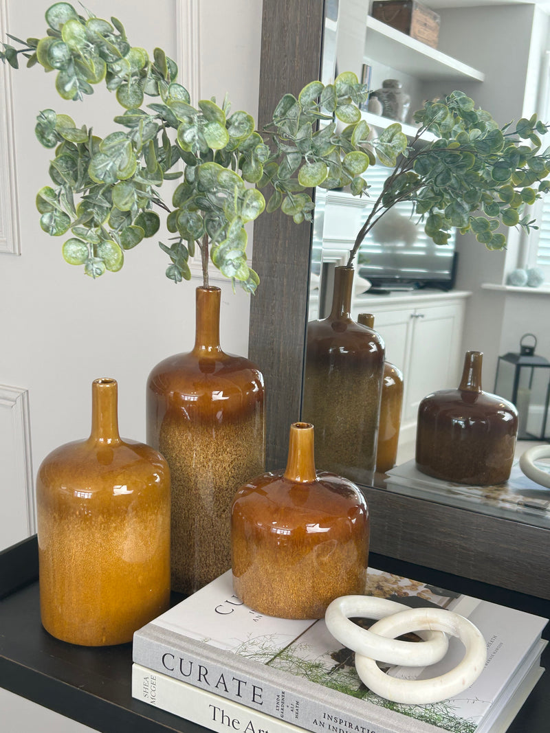 Brown vormark bottle neck vases 3 sizes