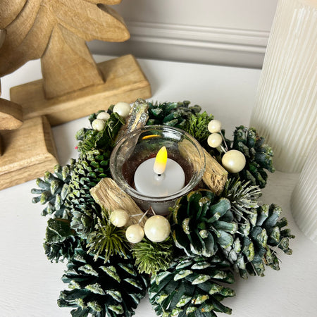Pinecone candle holder 16cm
