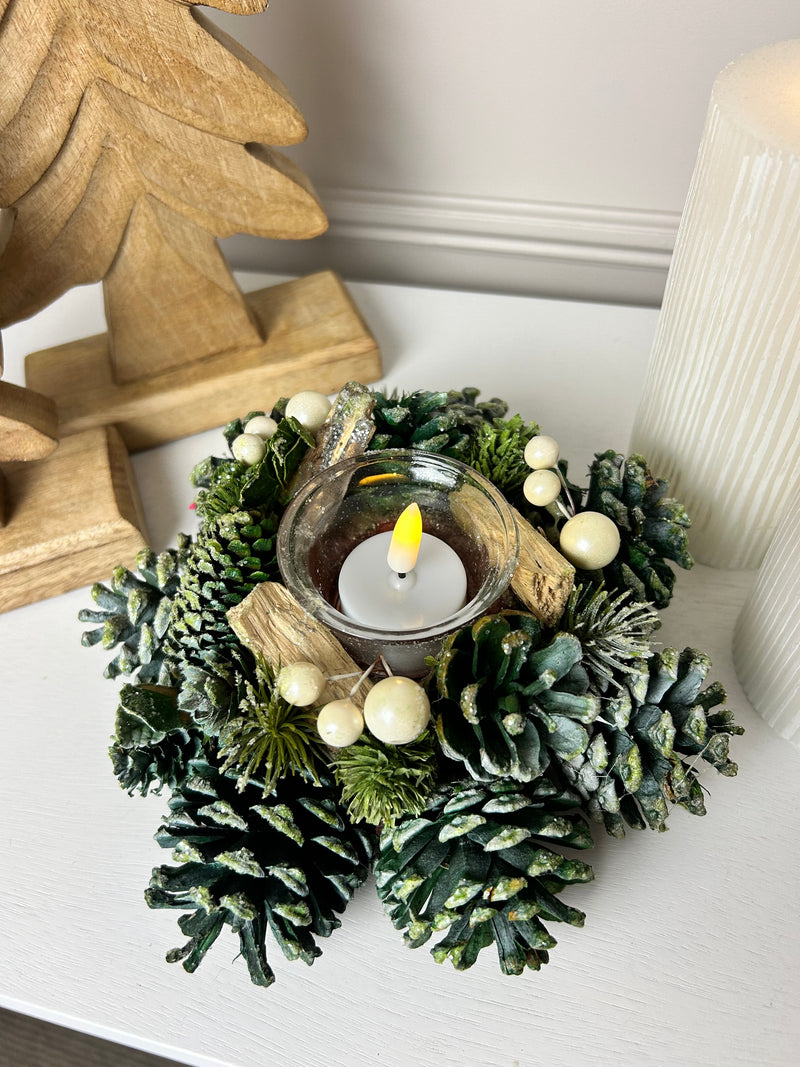 Pinecone candle holder 16cm
