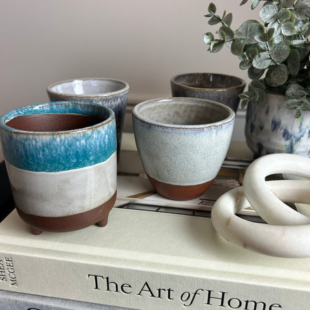 Terracotta Mini Blue Plant Pots 5 Styles