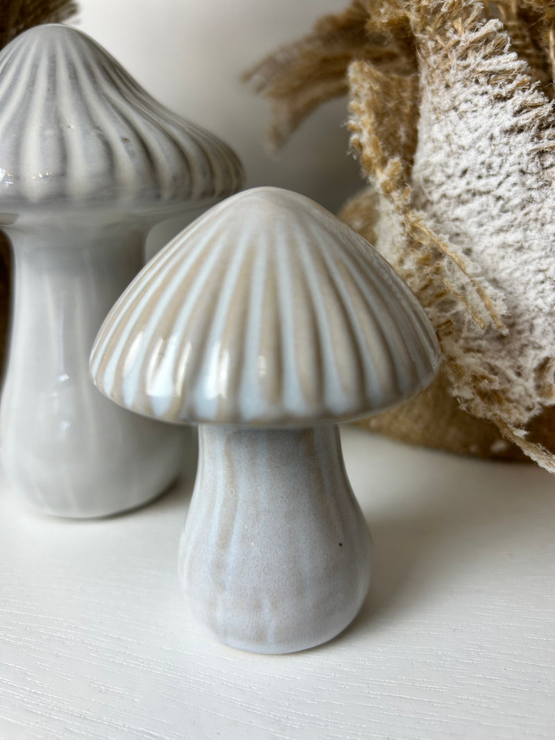 Reactive glaze mushroom ornament 2 sizes