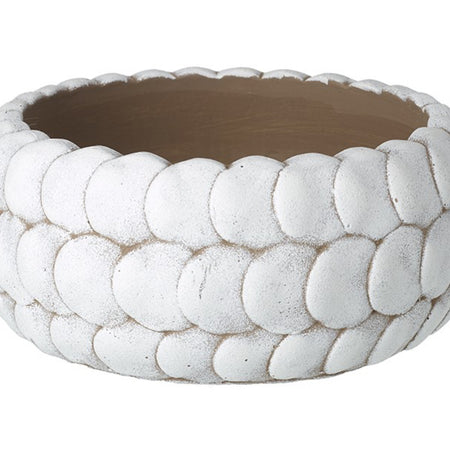 Scallop stone low planter bowl 2 sizes