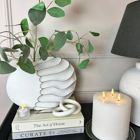 Wave brown and off white textured vase