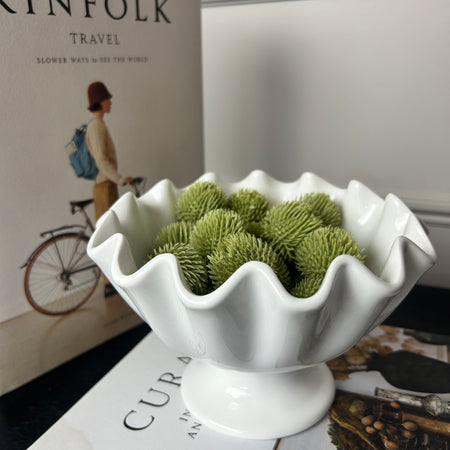 Cute white ruffle bowl dish