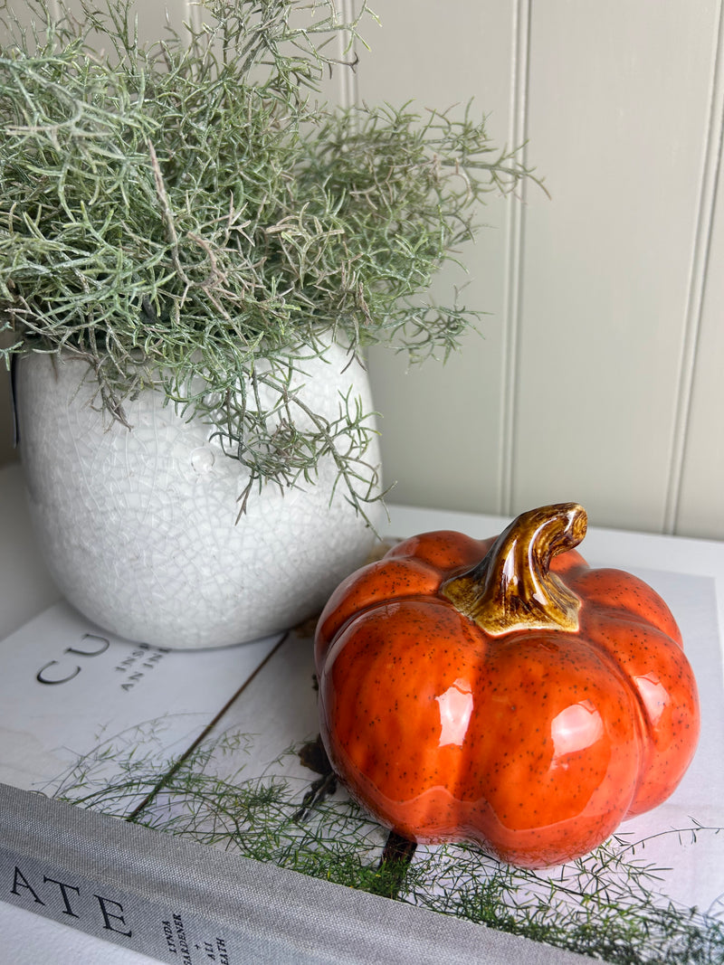 Ceramic Glazed Pumpkin 11cm