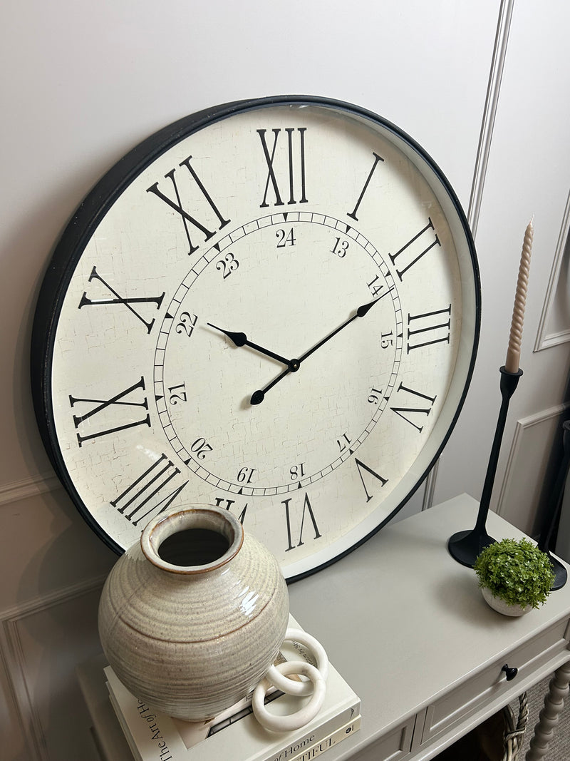 Huge metal embossed clock 80cm