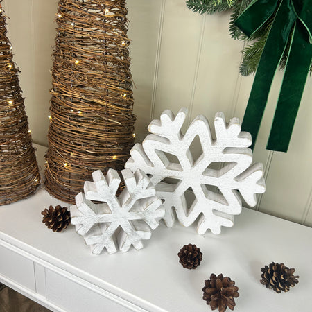 White chunky snowflakes 3 sizes
