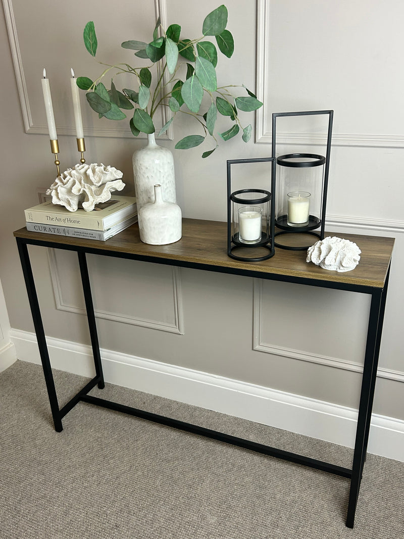 Wood and Metal Console Table 110cm