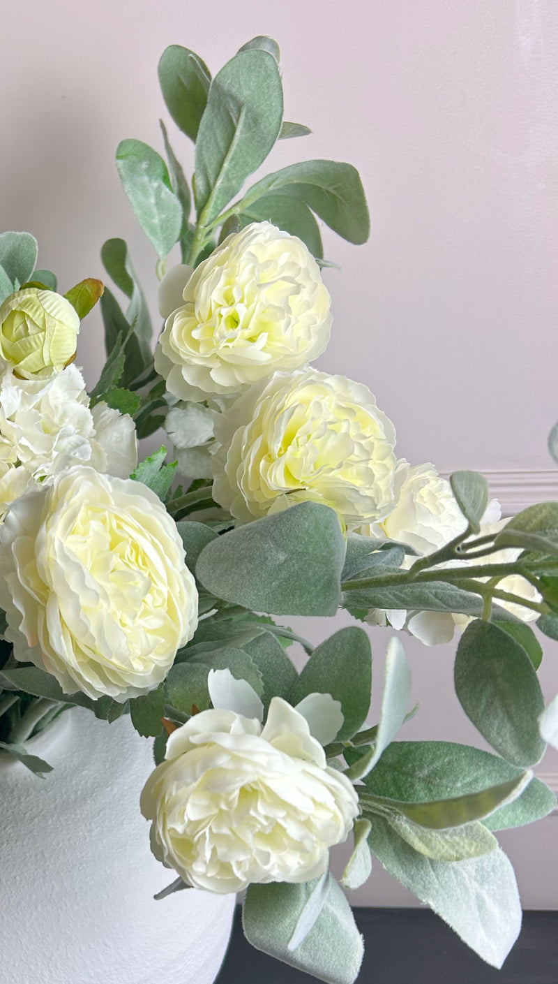 Cream ranunculus stem spray 50cm