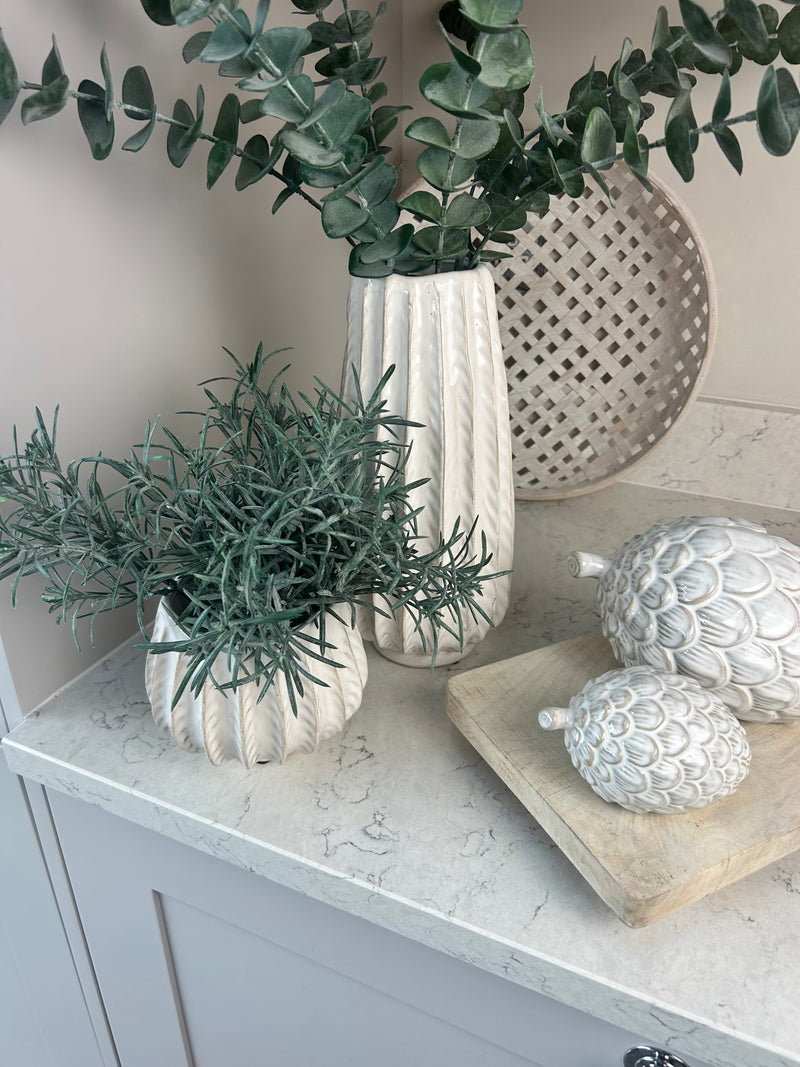 Osmington tall textured off white vase 28cm