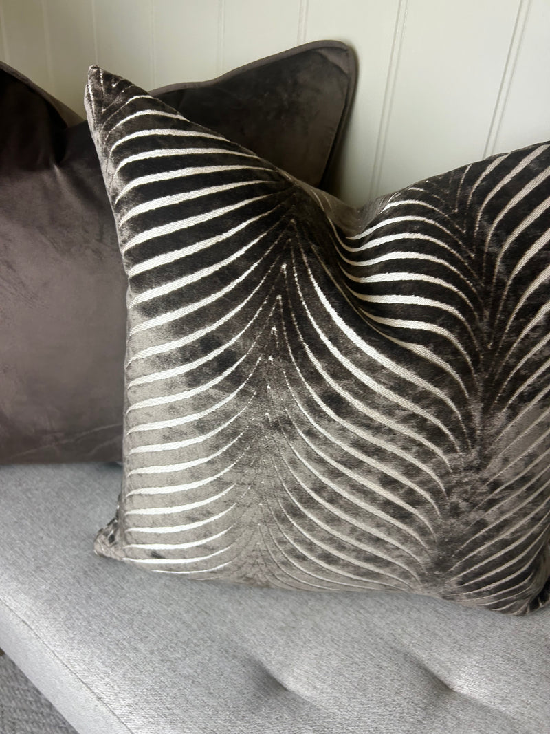 Rada Choc Brown Velvet Feather Filled Luxe Cushion 43cm