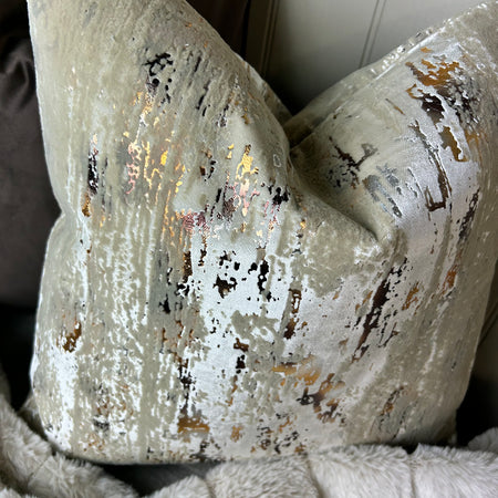 Torcello Natural Taupe beige Bronze Gold Feather Cushion 45cm & 56cm