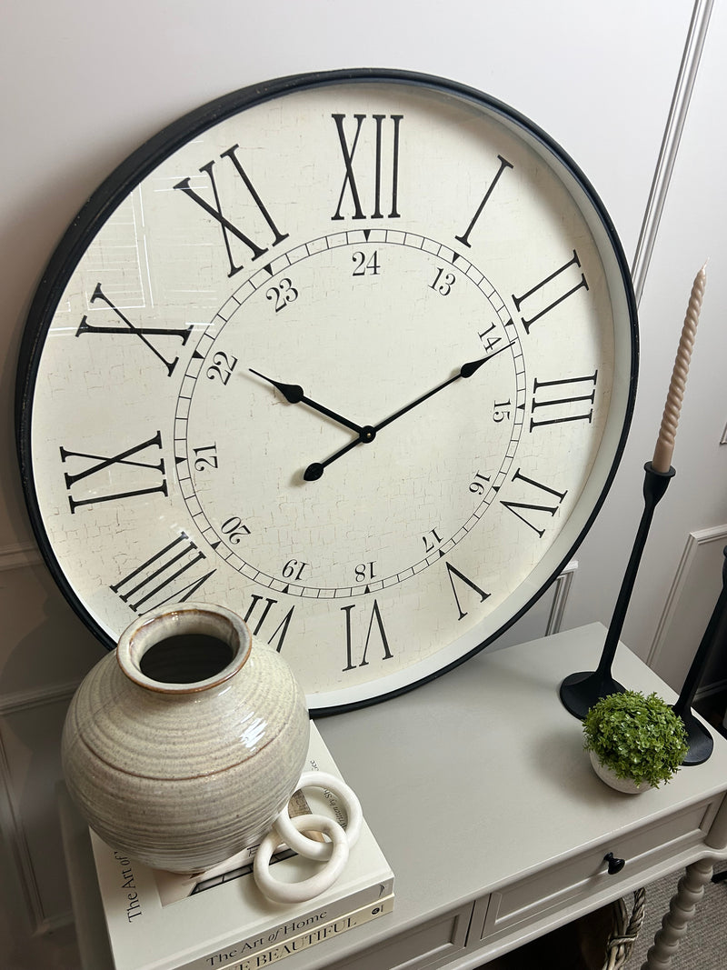 Huge metal embossed clock 80cm