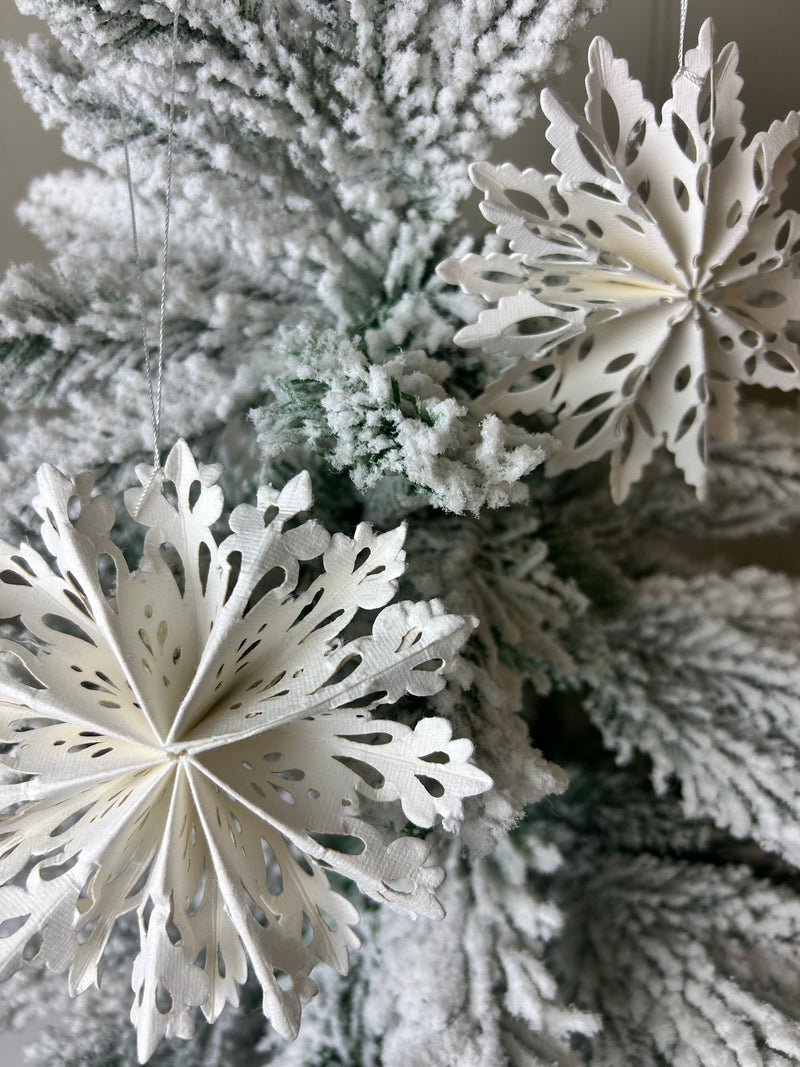 Set of 9 boxed paper cut out snowflakes stars