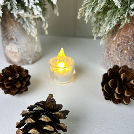 LED single tea light candle holder 8cm drip detail