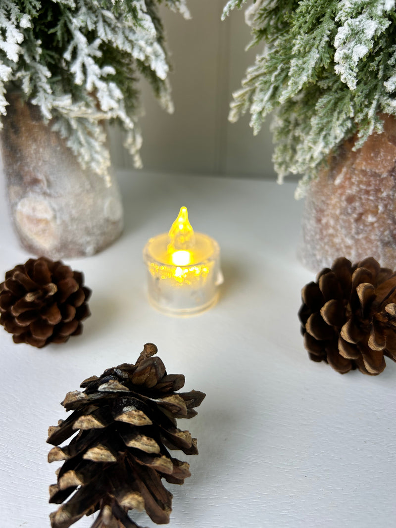LED single tea light candle holder 8cm drip detail
