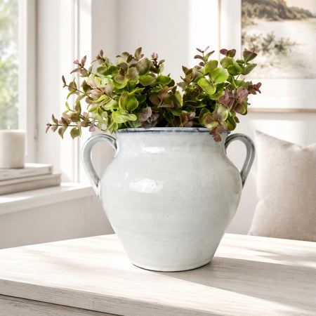 Double handled rustic glaze vase
