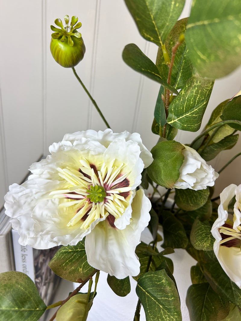 White multi stem poppy bunch 57cm