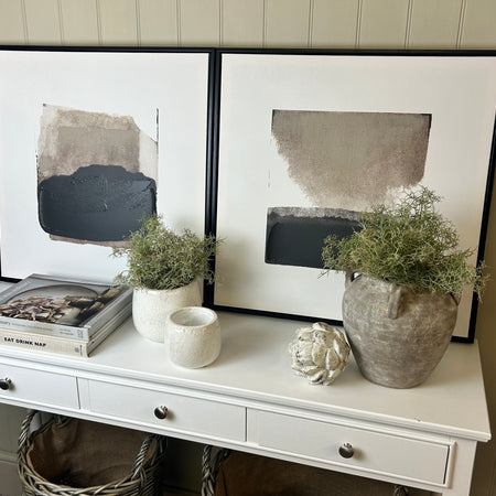 Set of 2 Abstract Black Framed Prints 2 styles