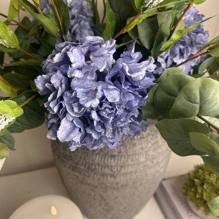 Real feel blue purple dried hydrangea stem 52cm