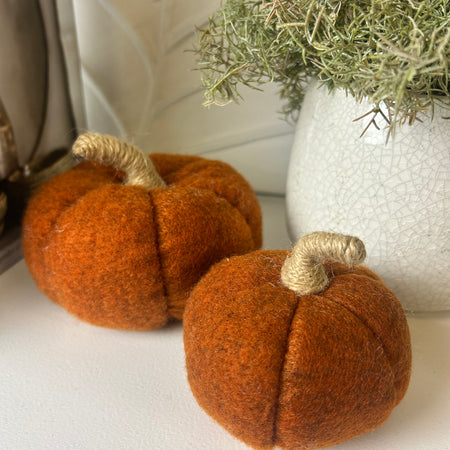 Orange felt pumpkin 2 sizes