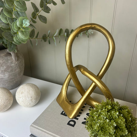 Bronze antique gold shaped loop sculpture ornament