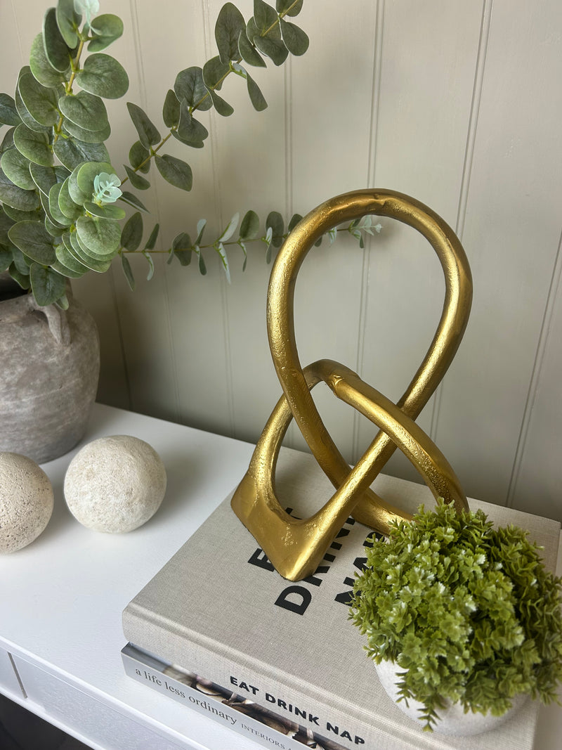 Bronze antique gold shaped loop sculpture ornament