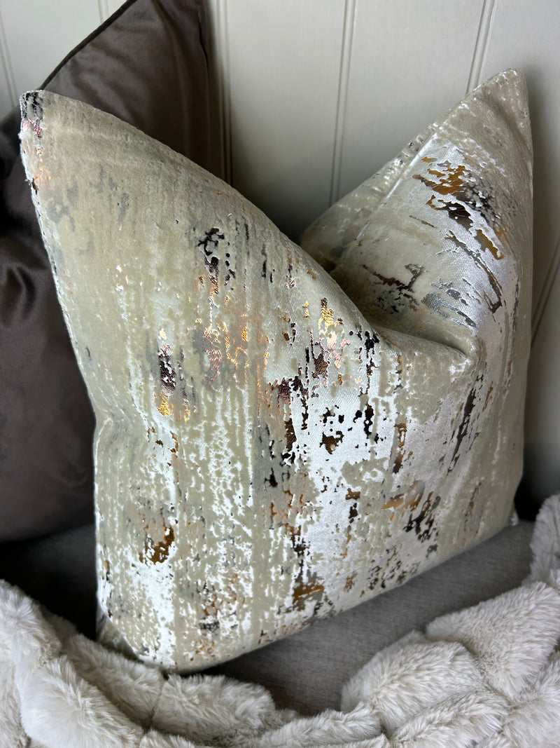 Torcello Natural Taupe beige Bronze Gold Feather Cushion 45cm & 56cm