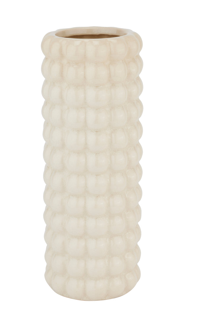 Cream bobble tall ceramic vase