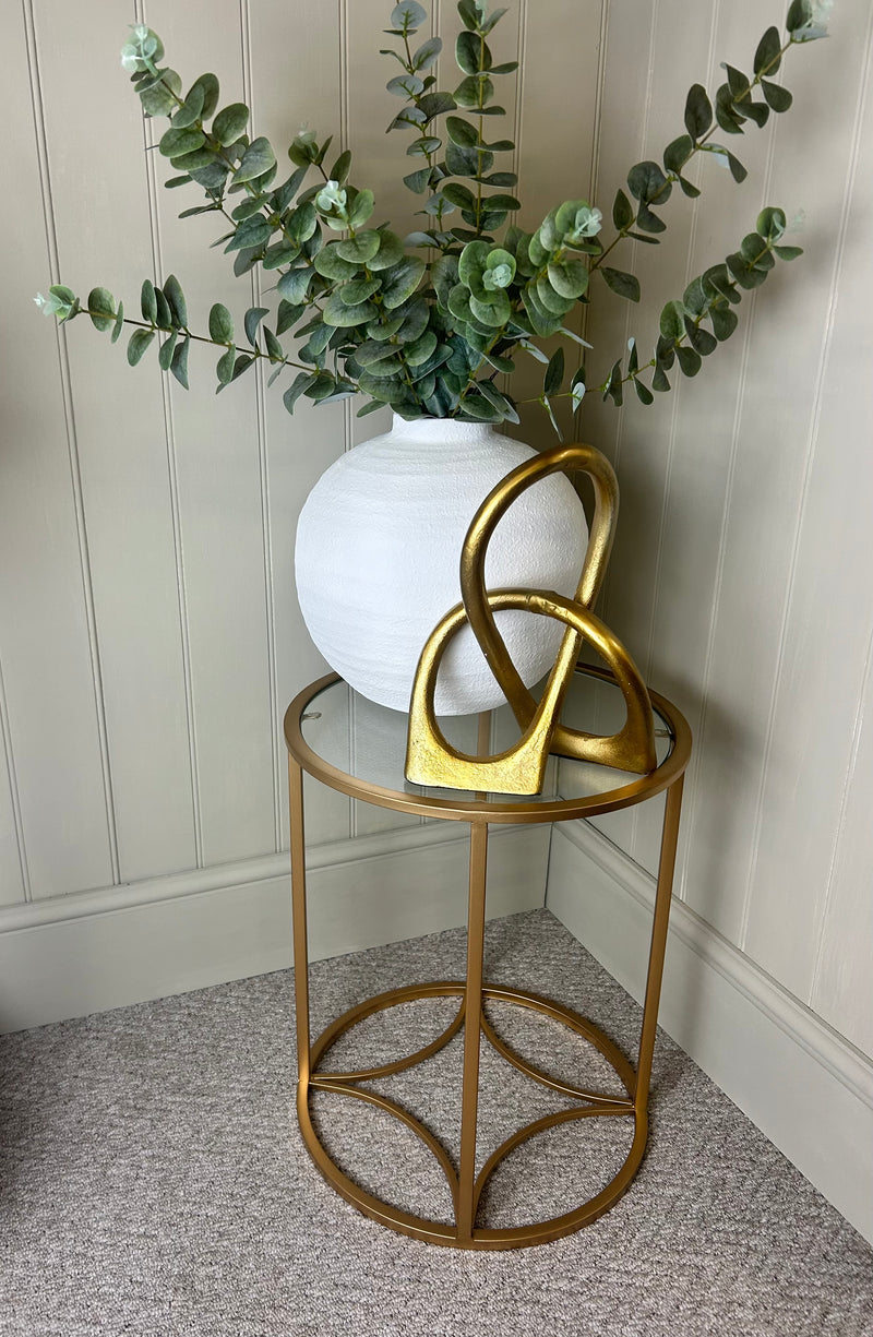 Gold glass round side table