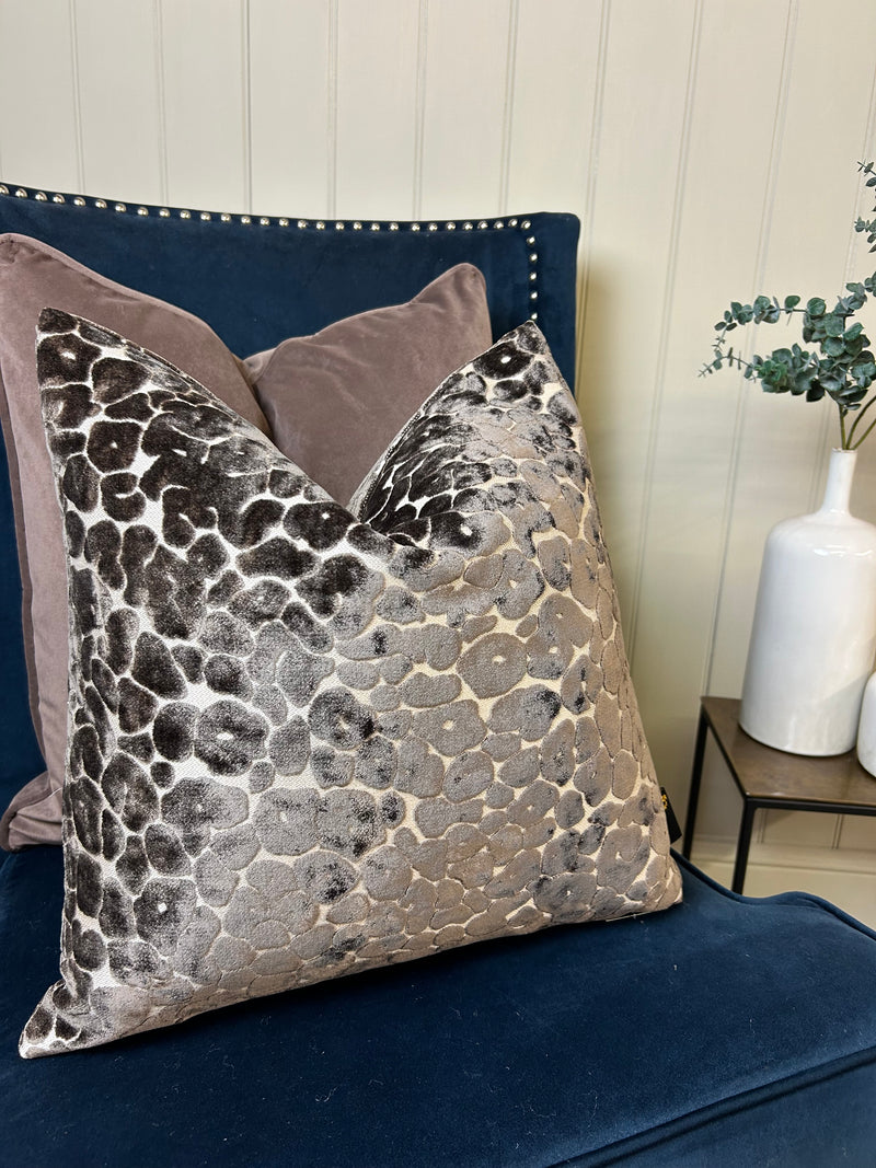 Gold leaf detail luxe cushion