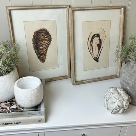 Oyster Shell Light Wood Framed Prints, 2 Styles