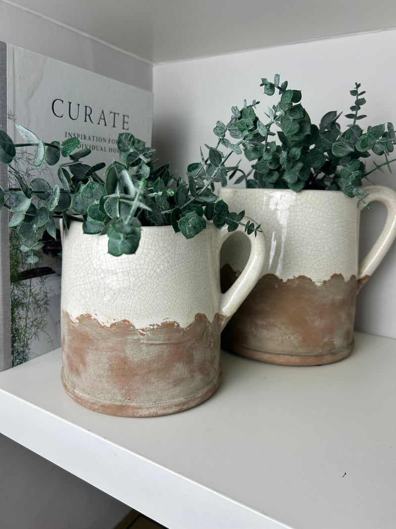 Ido Natural Cream Two Tone Rustic Jug, 2 sizes