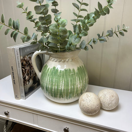 Large Green abstract textured jug