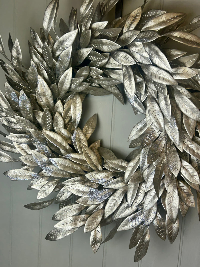 Large Golden Eucalyptus Leaf Wreath 60cm