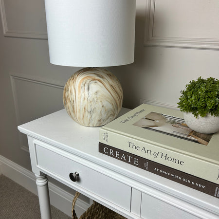 Brown bronze marble Stone Effect Ceramic Lamp