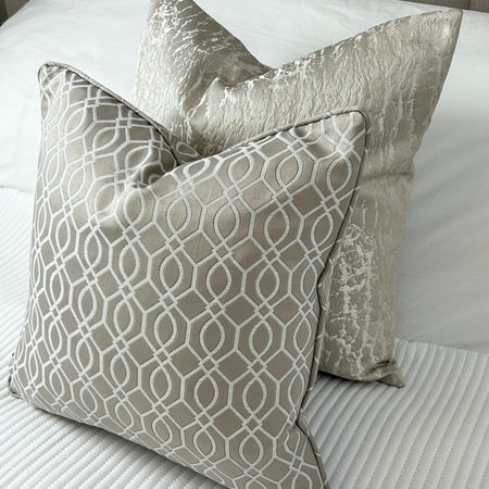 Taupe Skyscraper Geometric Cushion 43cm x 43cm