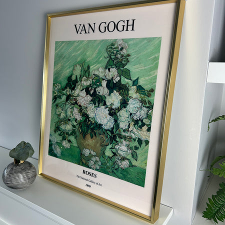 Van Gogh floral flowers gold framed print