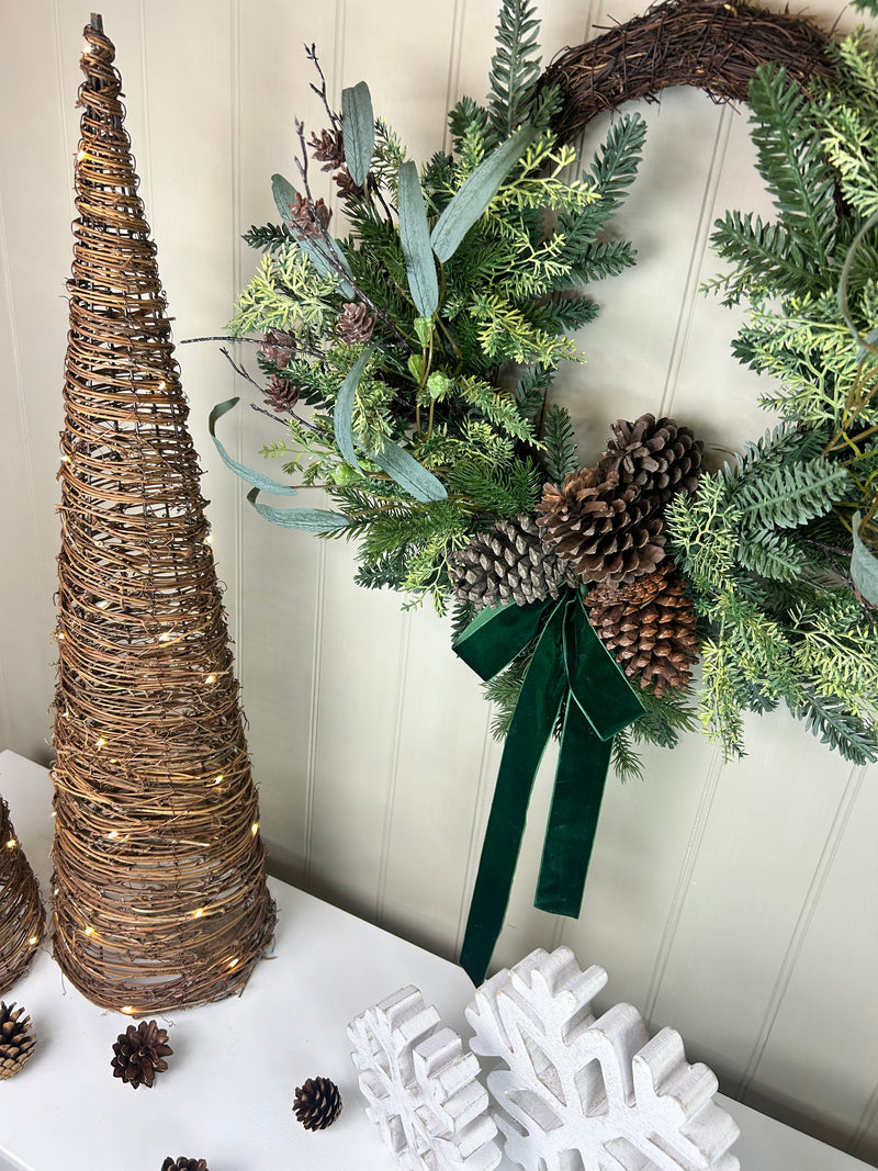 Pine Foliage Bow Wreath 60cm