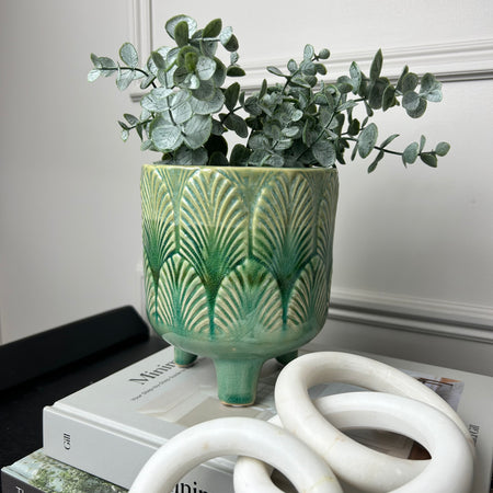 Chunky large Green Leaf Planter on legs
