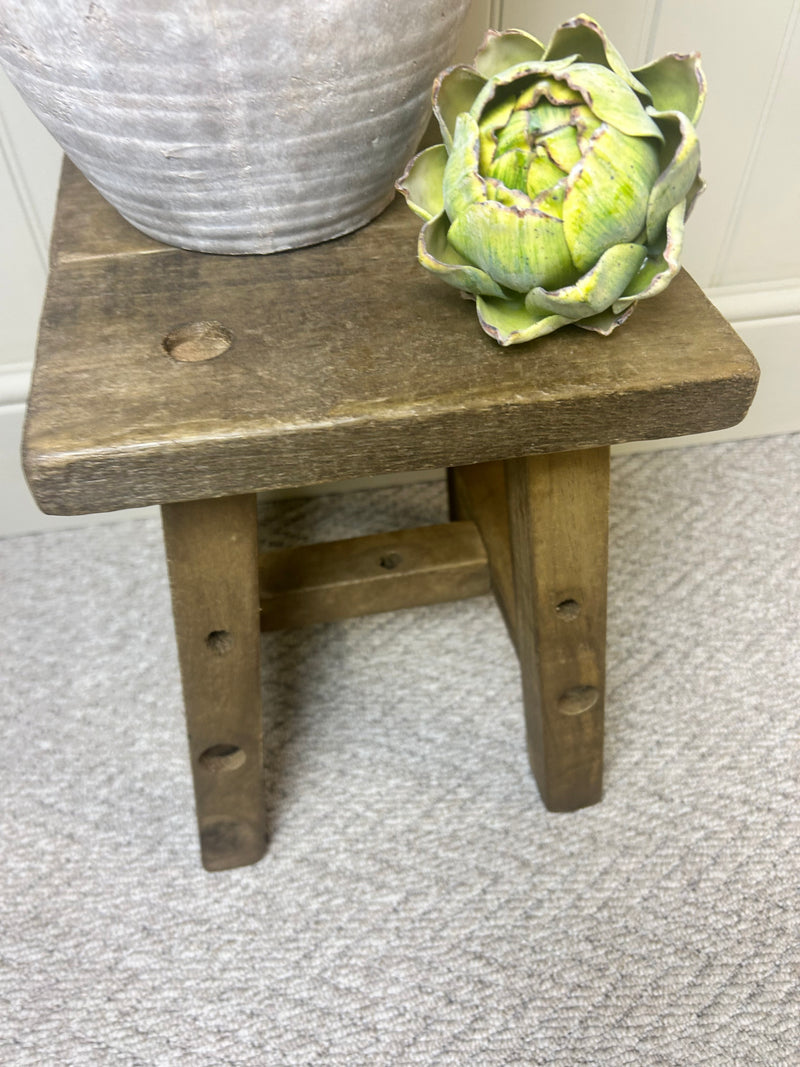 Chunky wooden rustic stool bench 2 sizes