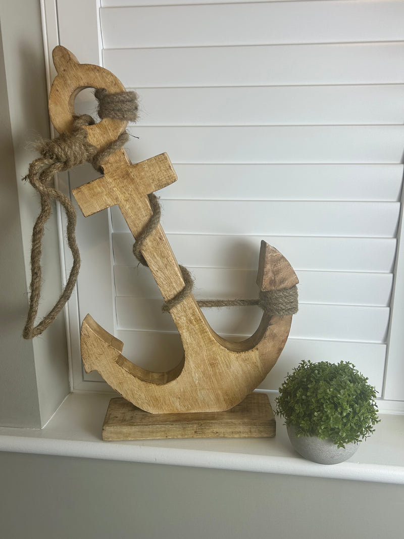 Large mango wood anchor 51cm