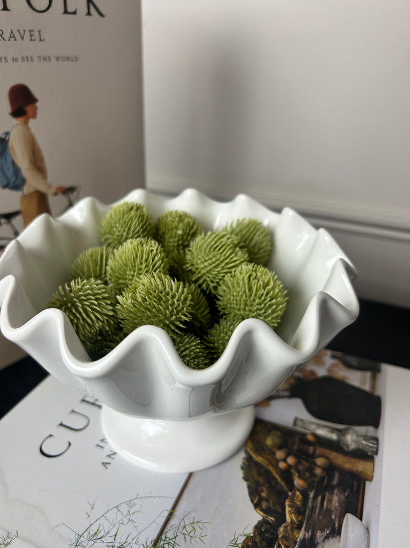 Cute white ruffle bowl dish